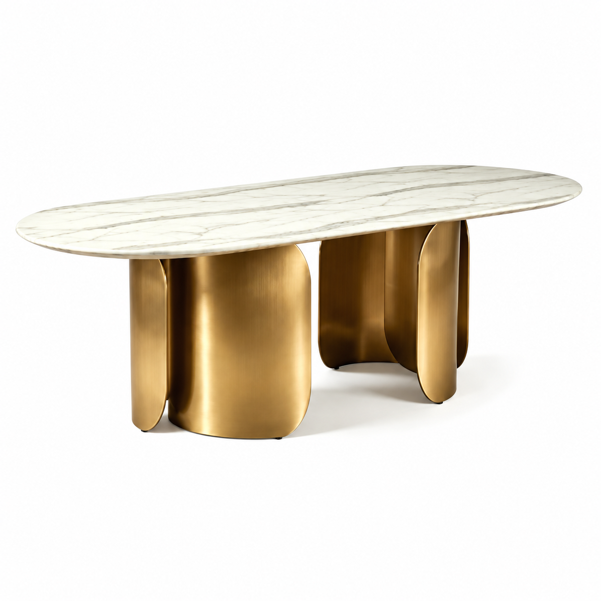 Twirl White Gold Dining Table-200 Cm