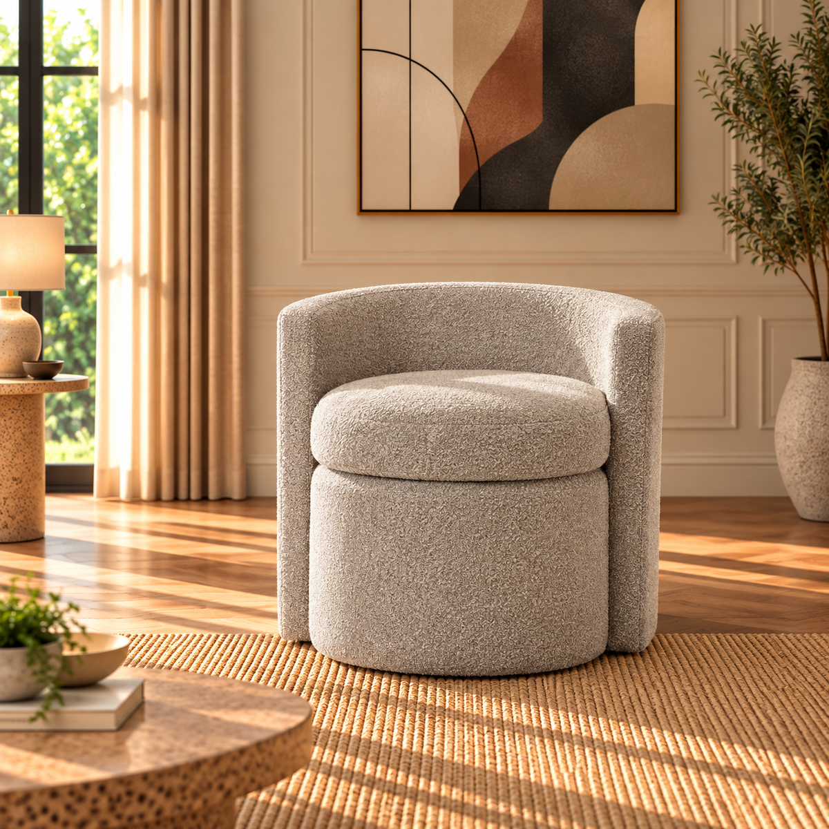 Mono Grey Ottoman