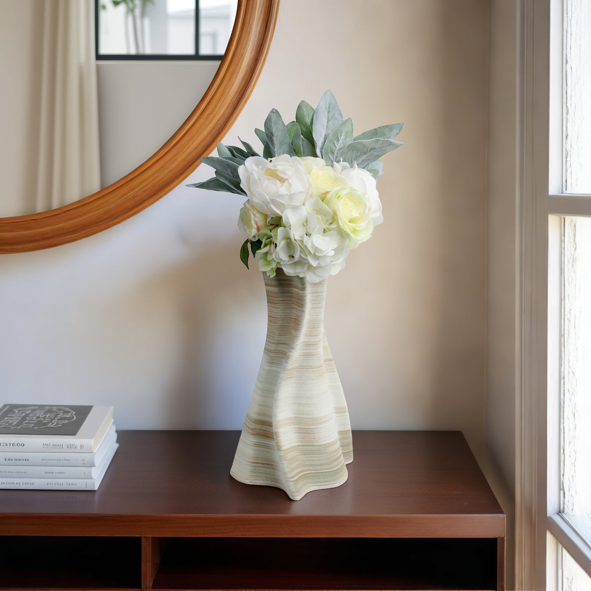 مزهرية الخزف المطبوعة ثلاثي الأبعاد بشكل الحلزون، متعددة الألوان caracol 3d Printed Porcelain Vase, Multi