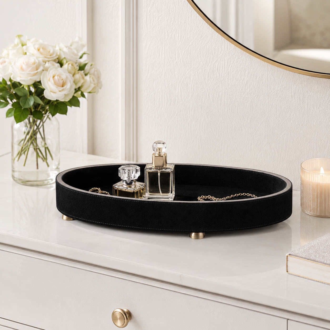17" GRATIOT BLACK SUEDE TRAY