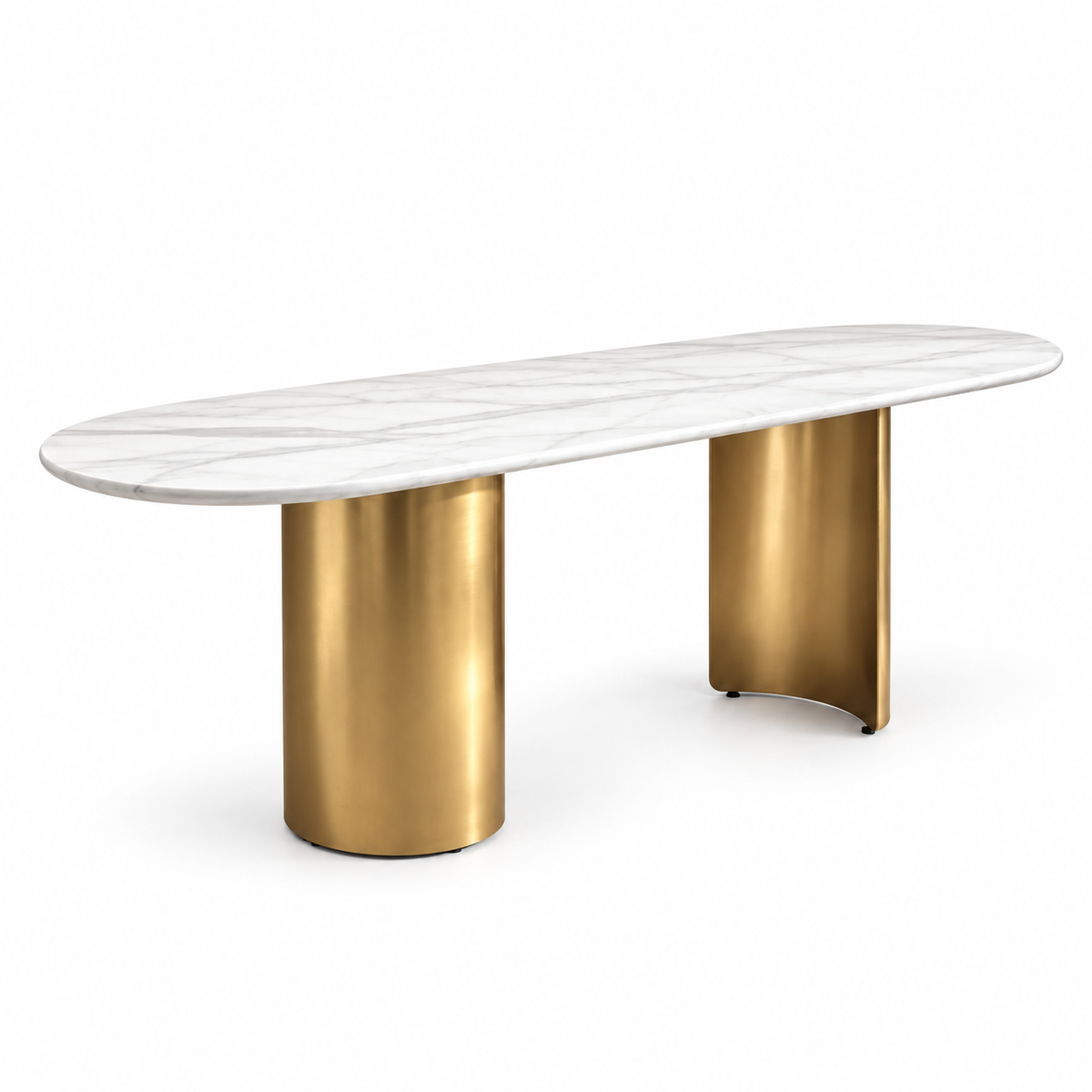 Twirl White Gold Bar Table - 152 Cm