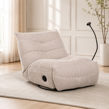 Finn Beige Swivel Power Recliner
