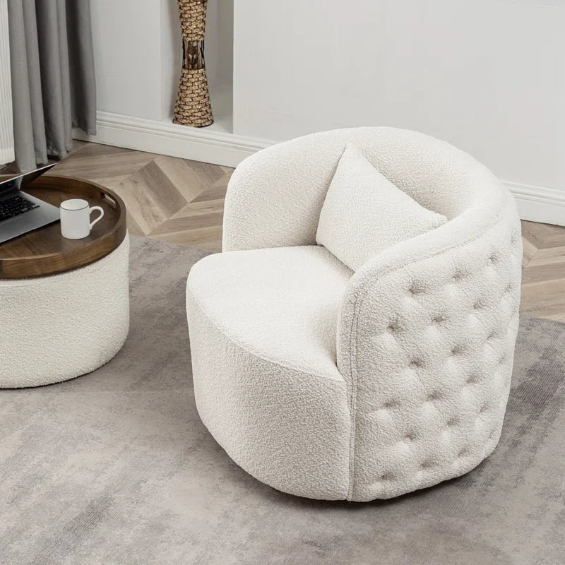 Royal | Whisper Wings Chair in Bouclé Fabric and Foam Green – 86×78×73 cm