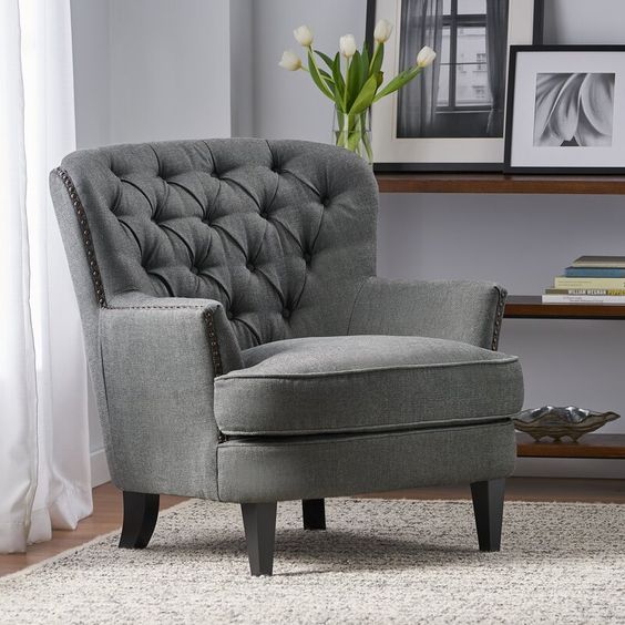 Royal | Celestial Curve Chair - Linen Fabric with Oakwood - 86x60x85cm