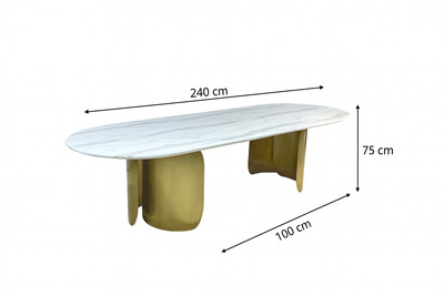 Oval Marble Dining Table -8 Persons
