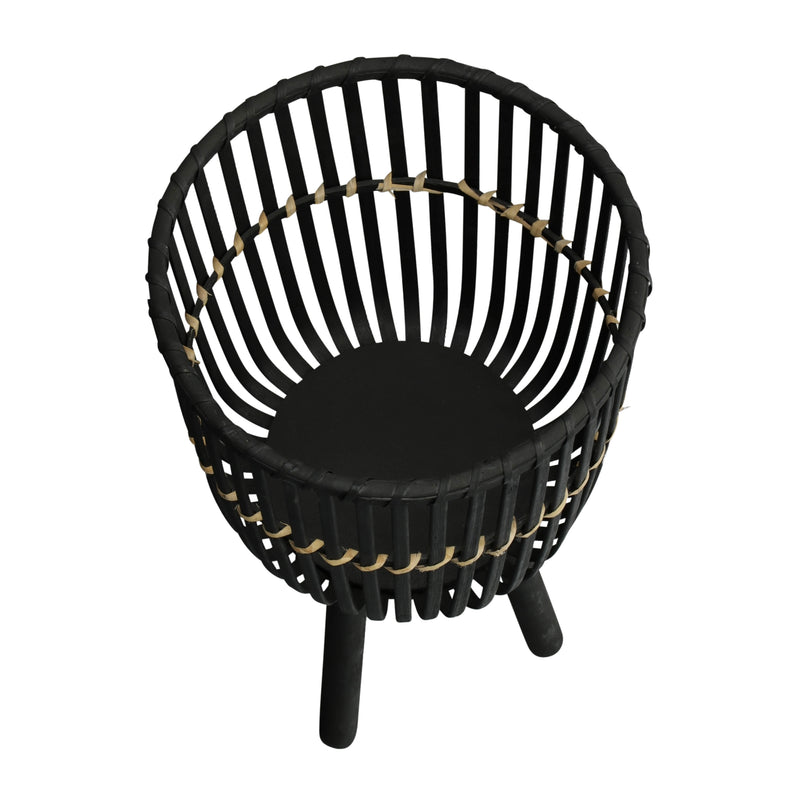 S/3 BAMBOO FOOTED PLANTERS 11/13/15, BLACK