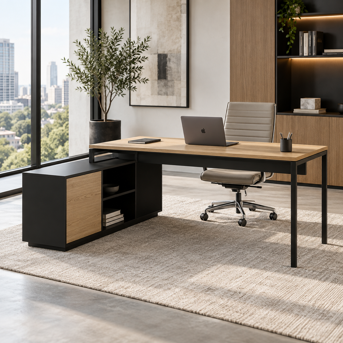Arc Left-Hand Desk - Black
