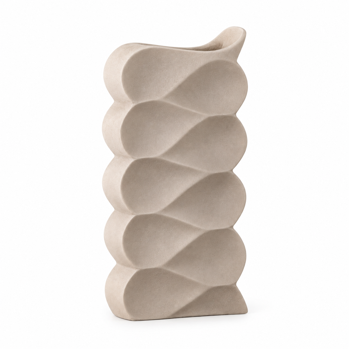 Modern Ribbed Ceramic Vase - Small