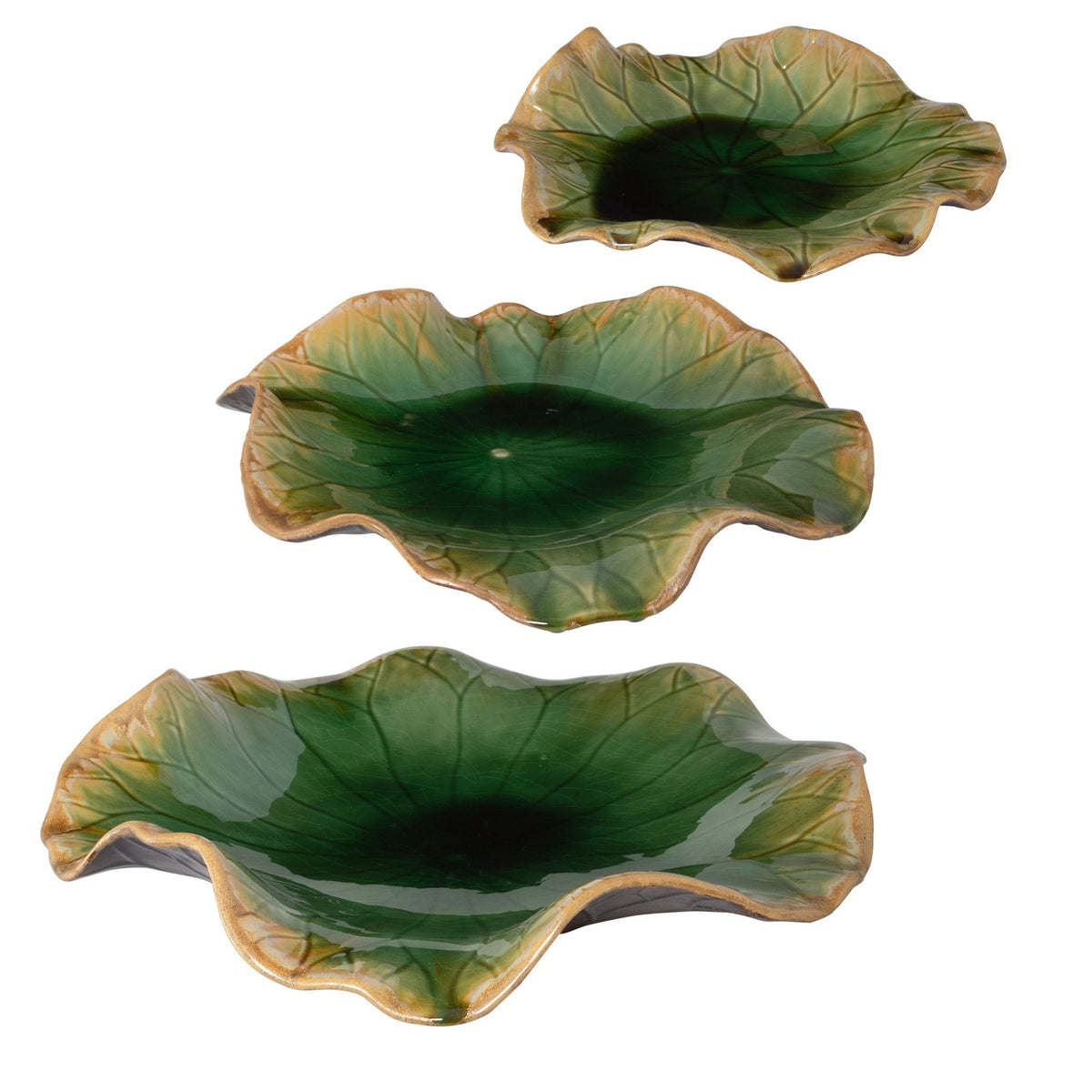 Abella Green Ceramic Wall Decor, S/3 Wall Decors| Uttermost