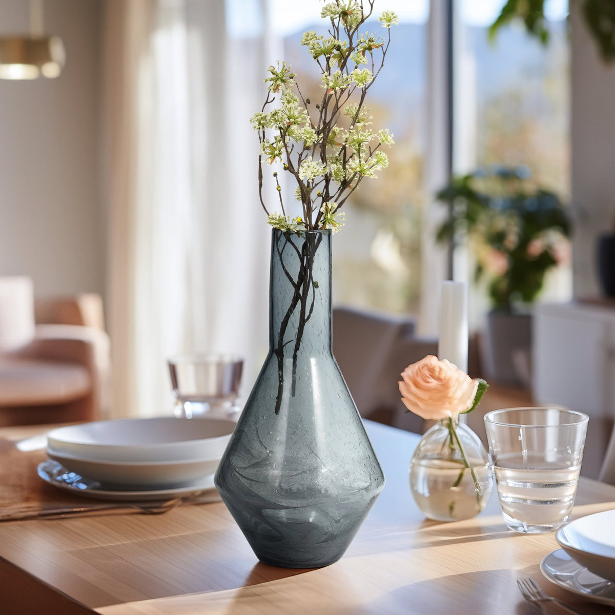 ABIGAIL BLUE SWIRL GLASS VASE Vases and Jars| Sagebrook Home
