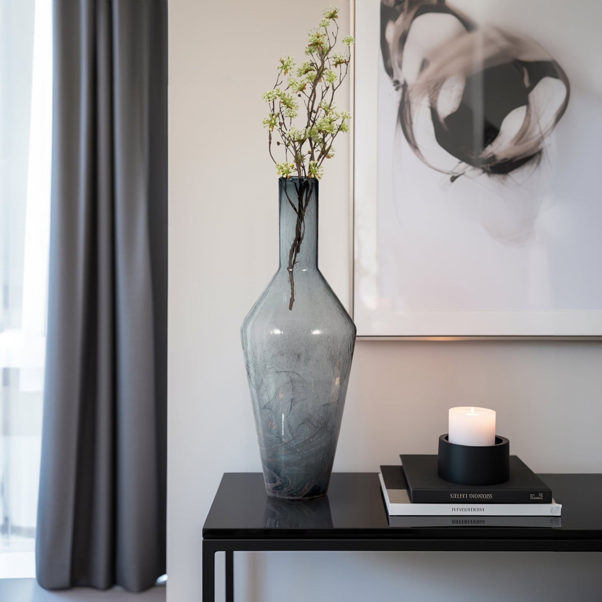 ABIGAIL BLUE SWIRL GLASS VASE Vases and Jars| Sagebrook Home