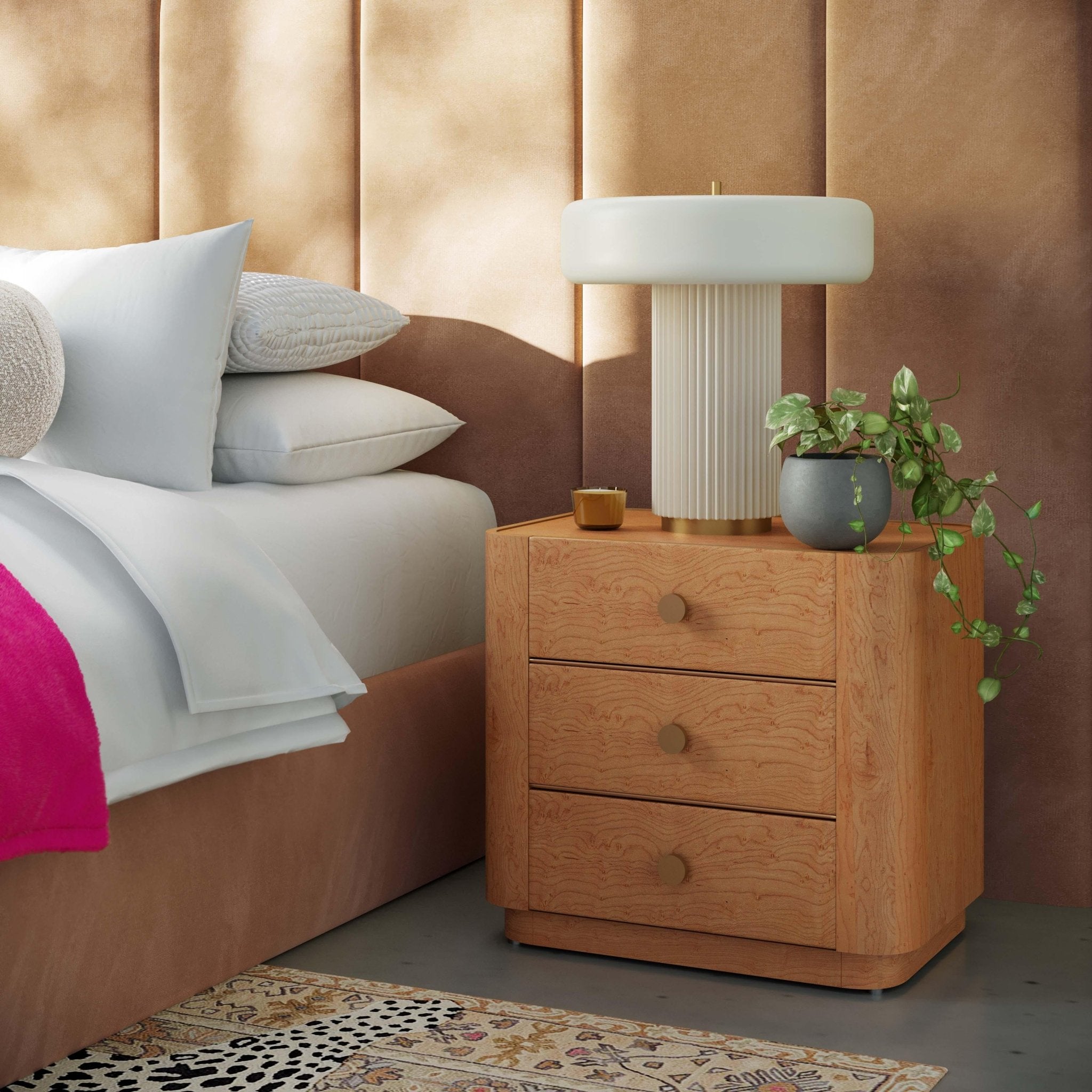 Abigail Natural Birdseye Maple Nightstand Nightstands| TOV