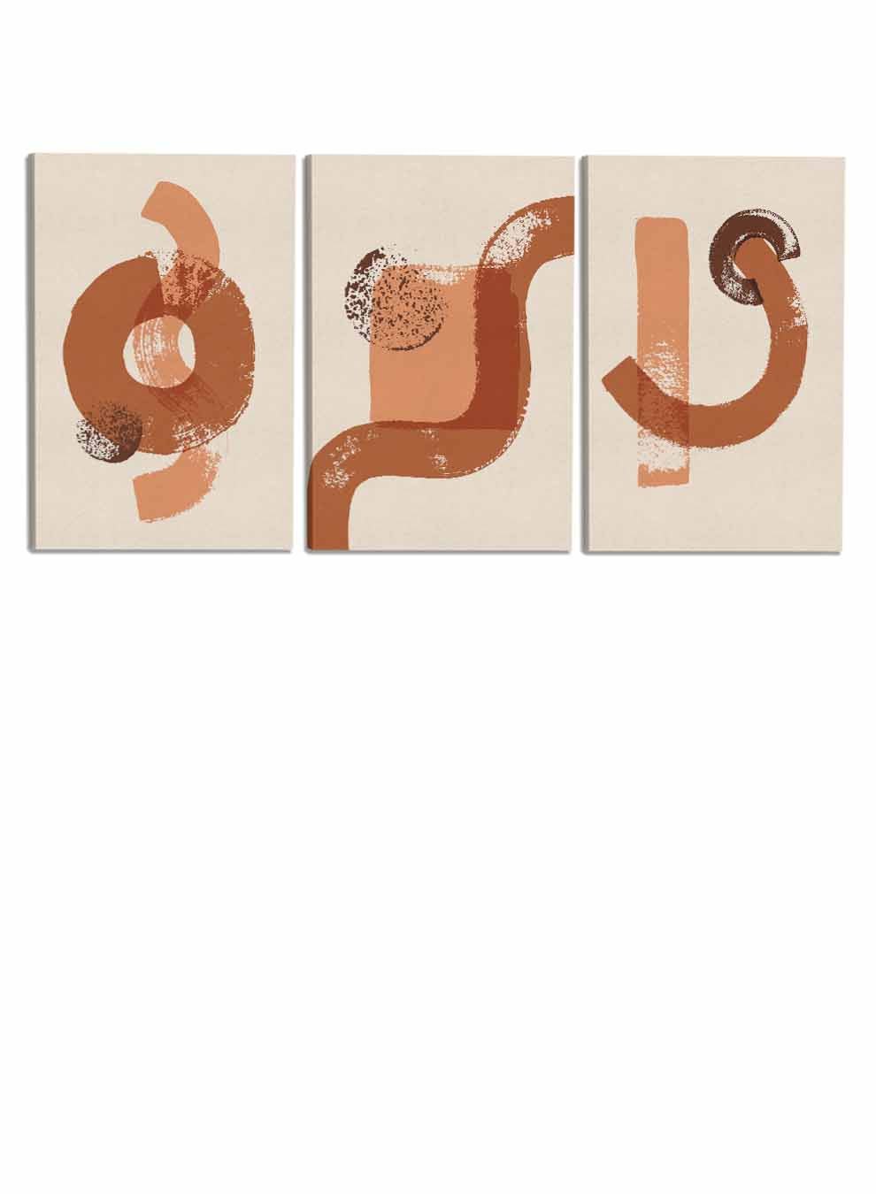 Abstract Brush Paintings(set of 3) Paintings & Pictures| LOWHA