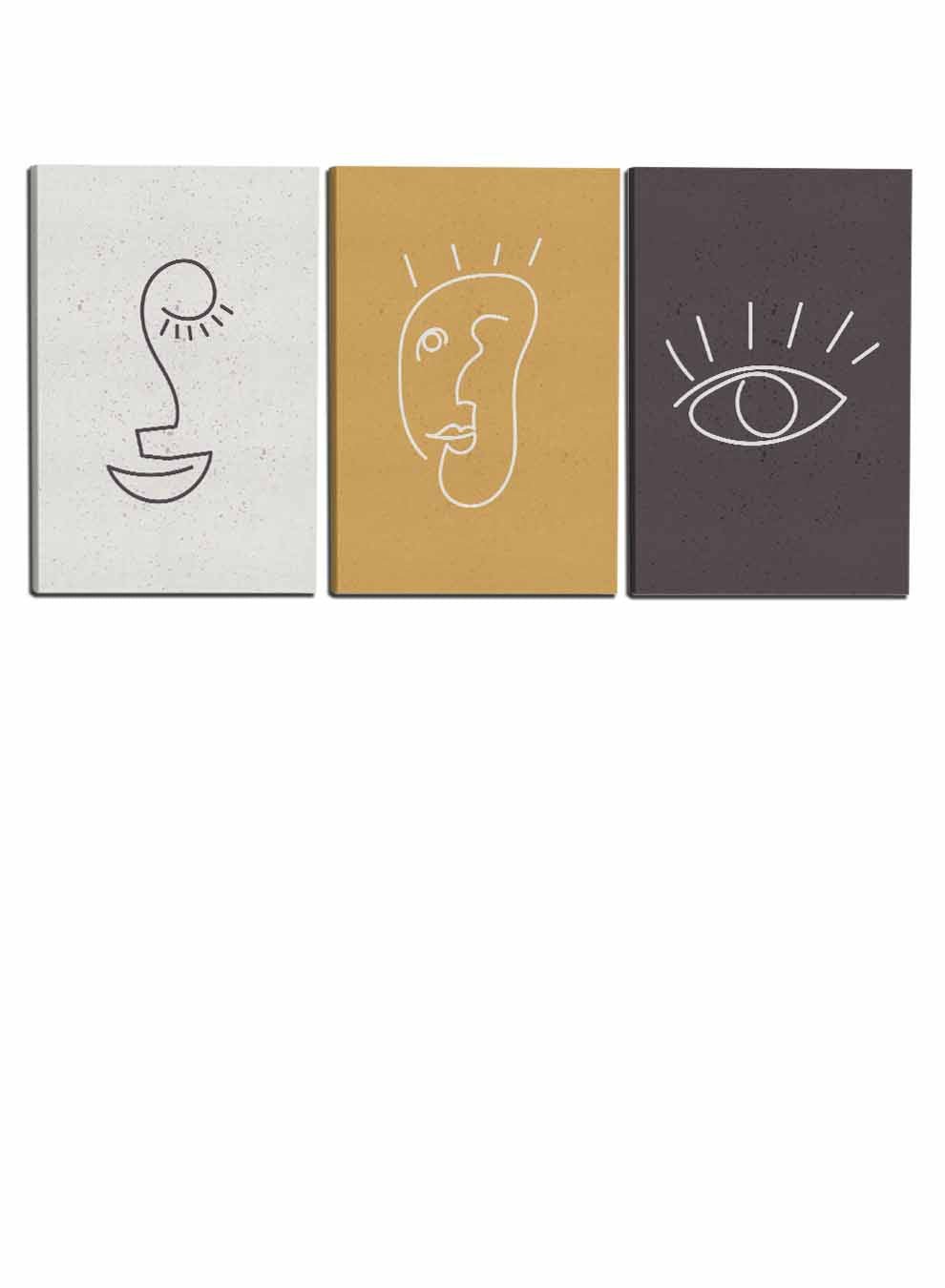 Abstract Face Eyes Paintings(set of 3) Paintings & Pictures| LOWHA