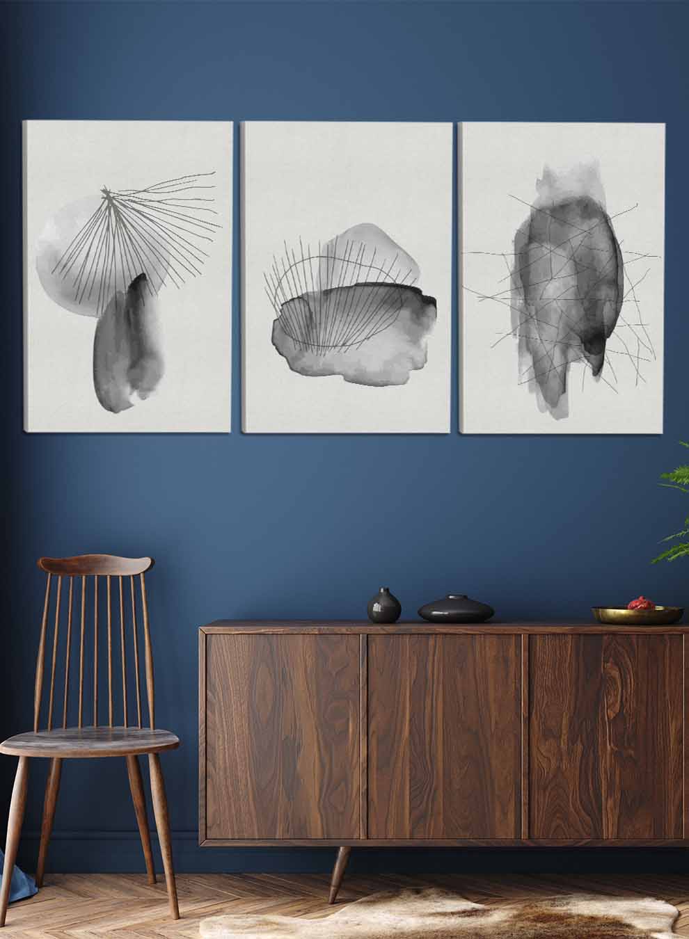 Abstract Hand Painted Paintings(set of 3) Paintings & Pictures| LOWHA