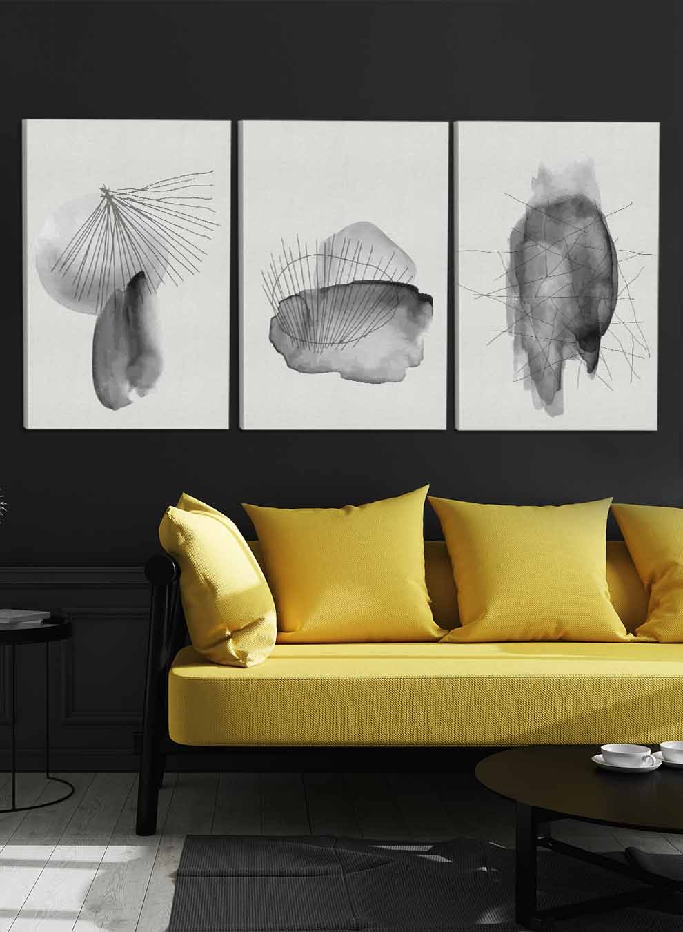 Abstract Hand Painted Paintings(set of 3) Paintings & Pictures| LOWHA