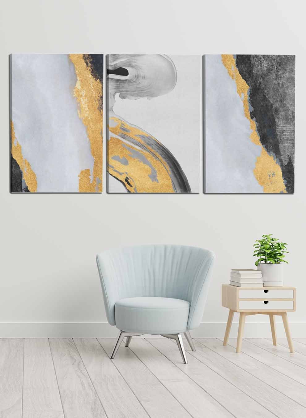 Abstract Ink Hand drawn Paintings(set of 3) Paintings & Pictures| LOWHA