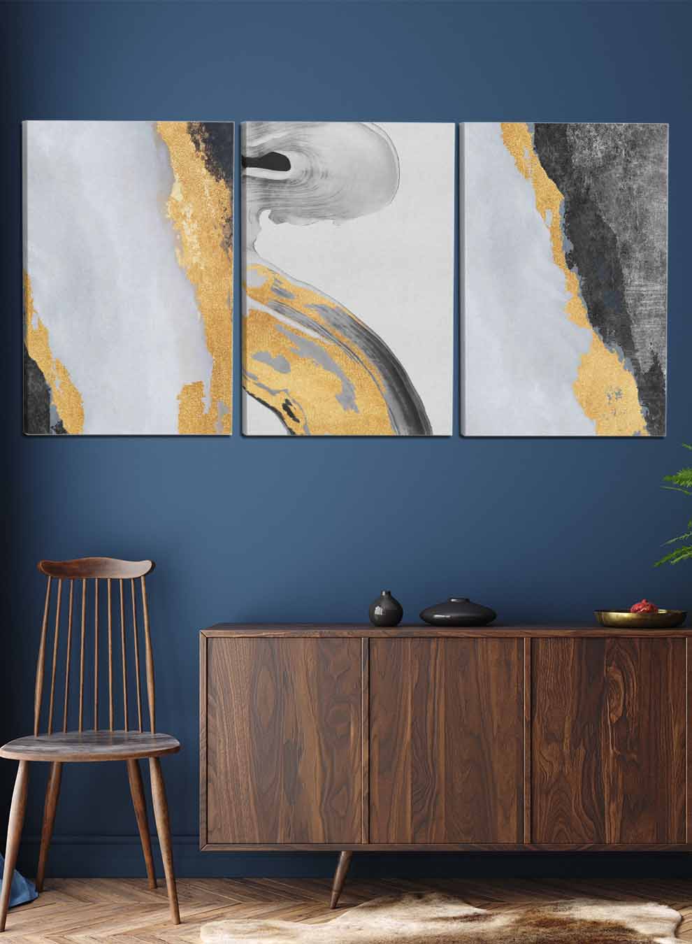 Abstract Ink Hand drawn Paintings(set of 3) Paintings & Pictures| LOWHA