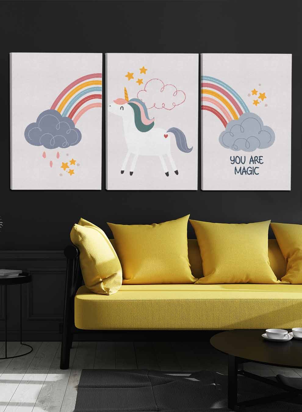Abstract Kids Cute Paintings(set of 3) Paintings & Pictures| LOWHA