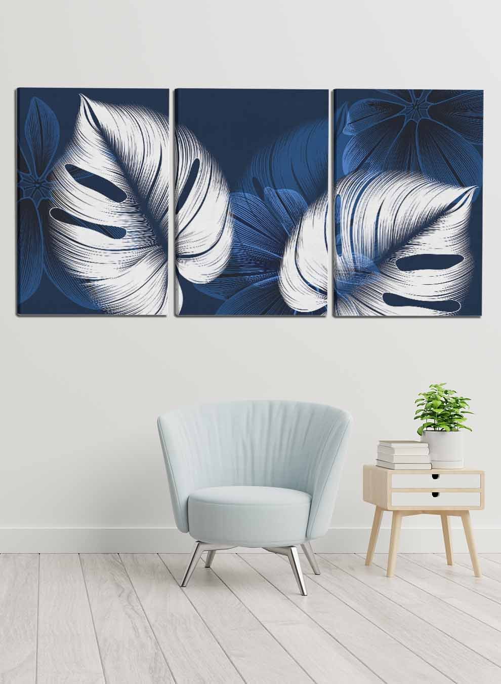 Abstract Large Leaves Paintings(set of 3) Paintings & Pictures| LOWHA