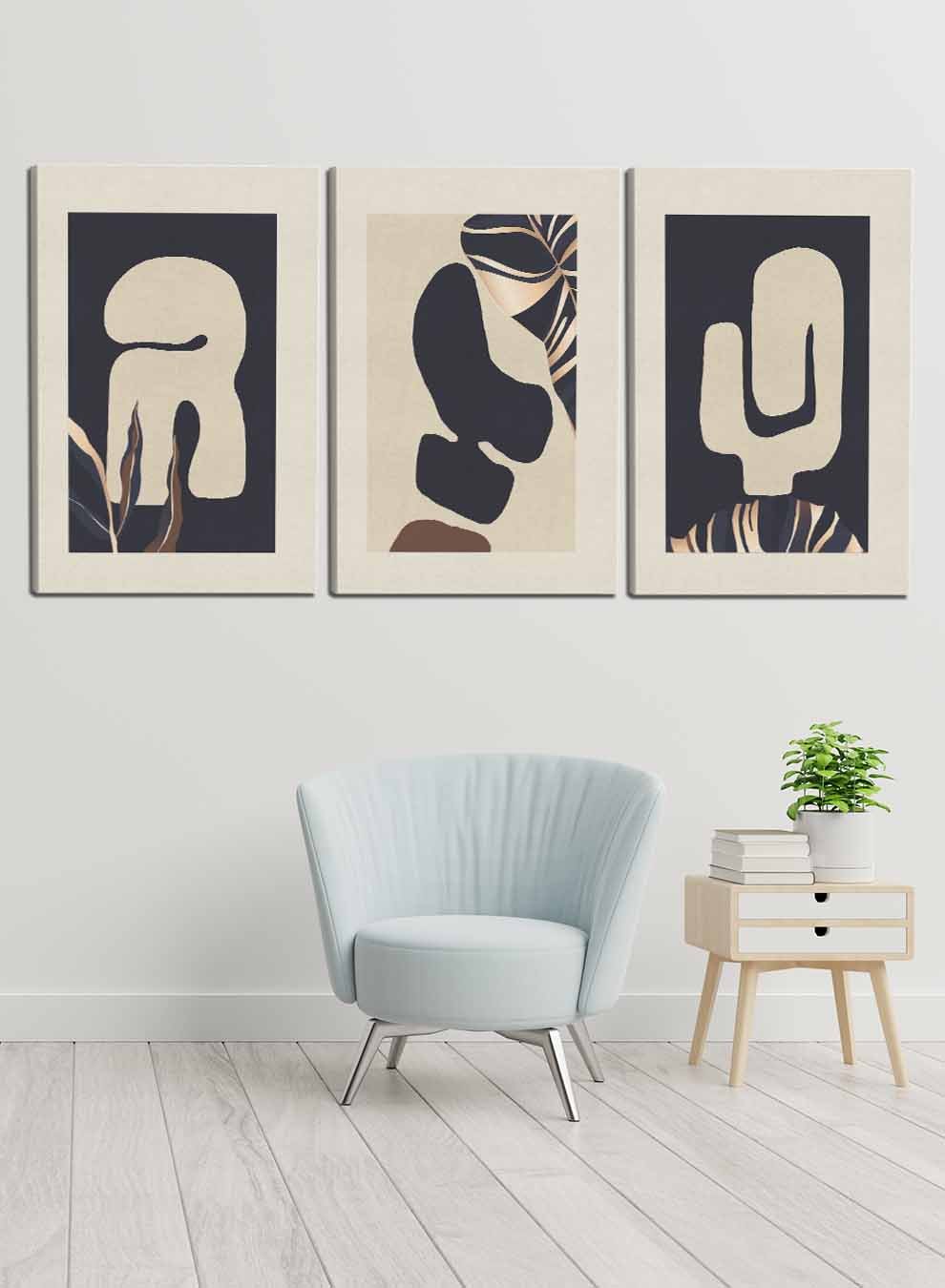Abstract Modern Aesthetic Paintings(set of 3) Paintings & Pictures| LOWHA