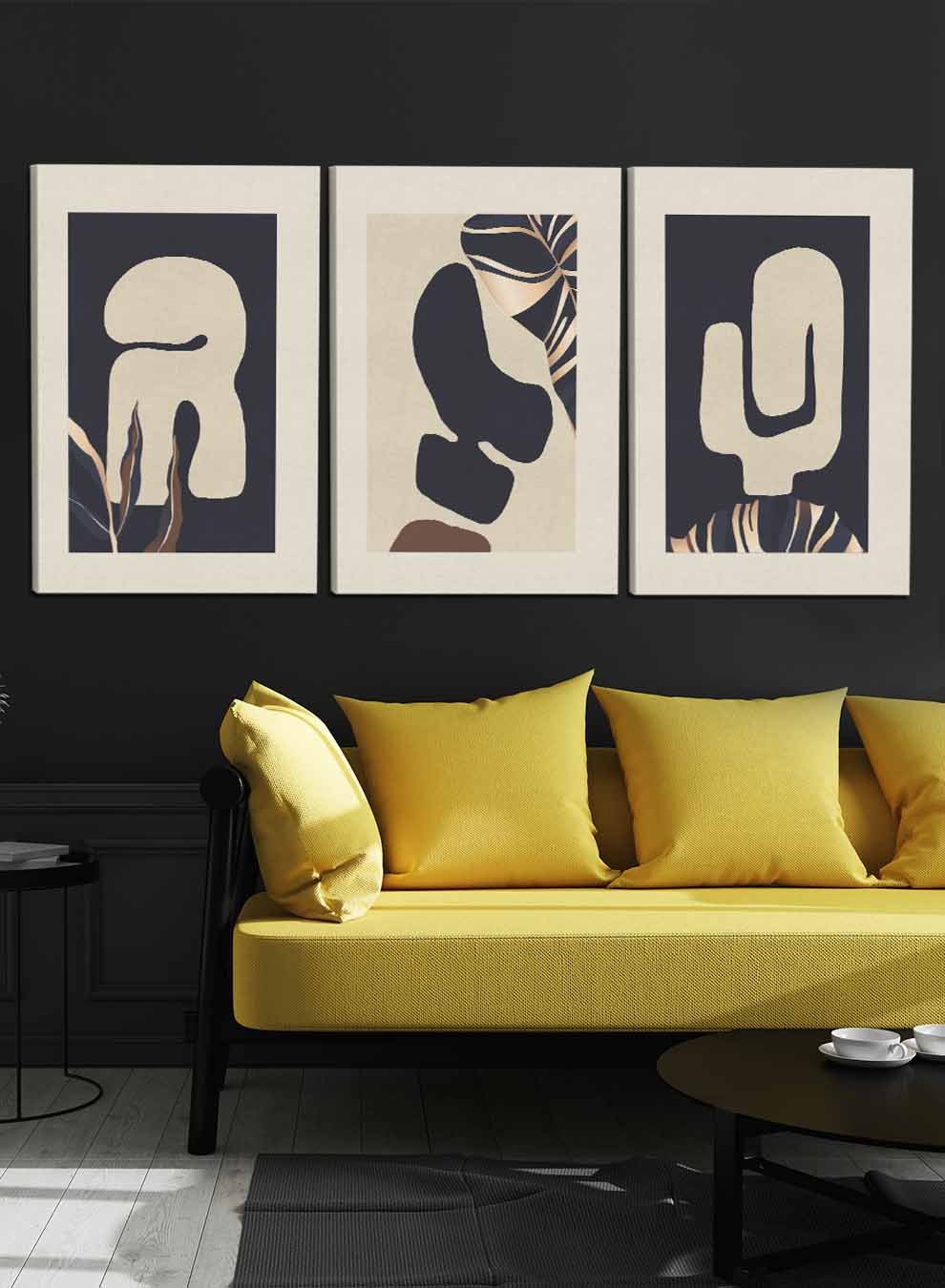 Abstract Modern Aesthetic Paintings(set of 3) Paintings & Pictures| LOWHA