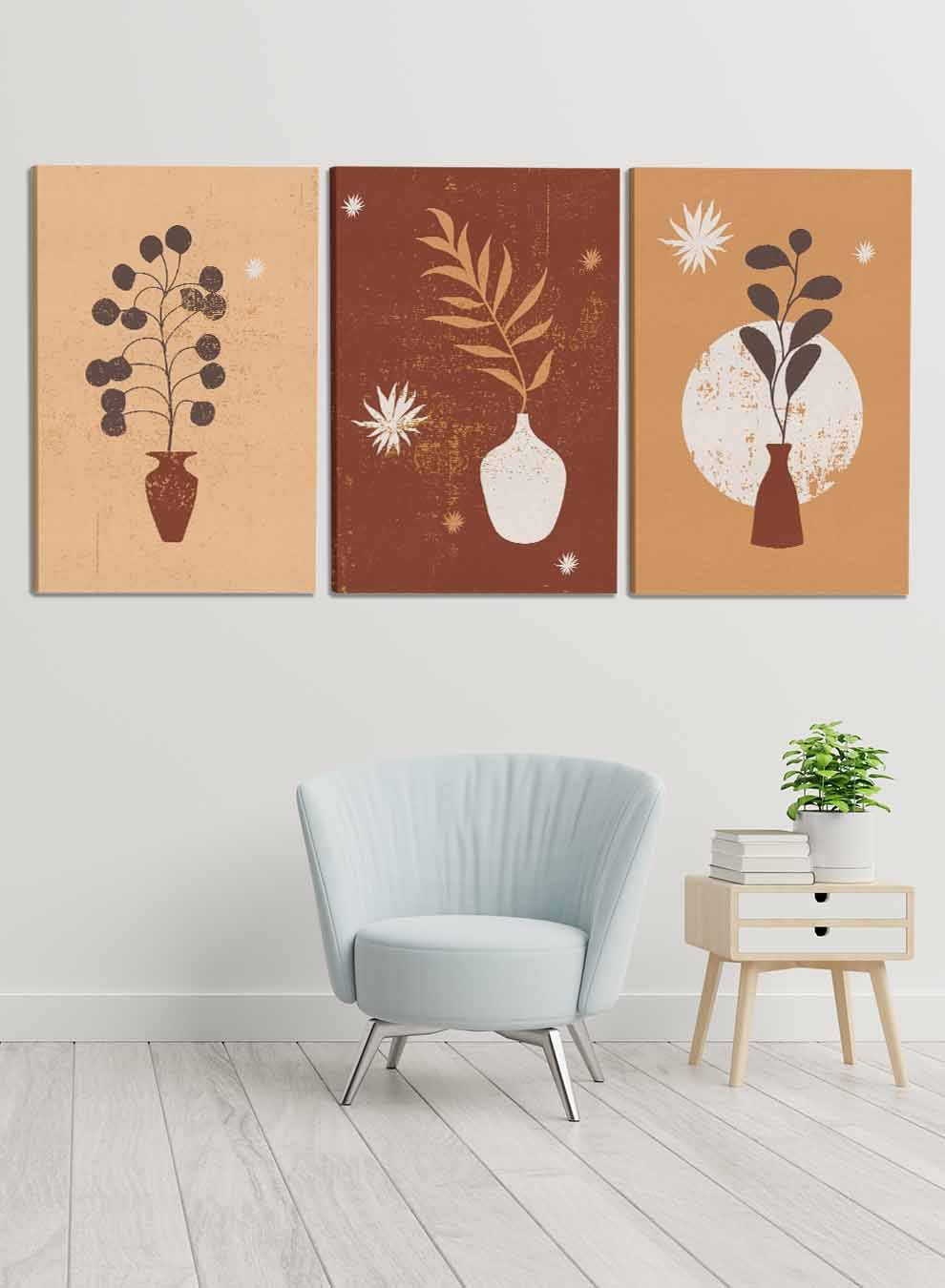 Abstract Neutral Boho Paintings(set of 3) Paintings & Pictures| LOWHA
