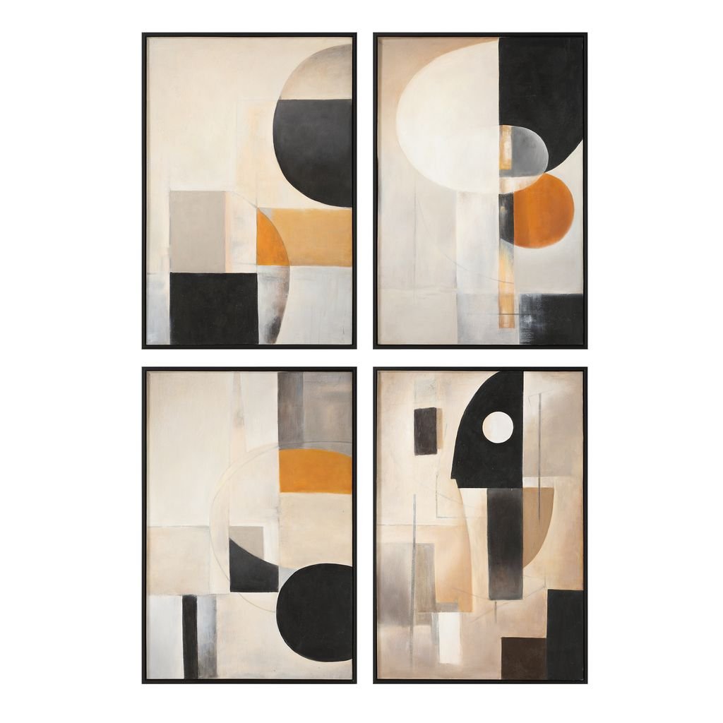 ABSTRACT SHAPES Hand Painted Canvas S/4 Wall Art| Uttermost