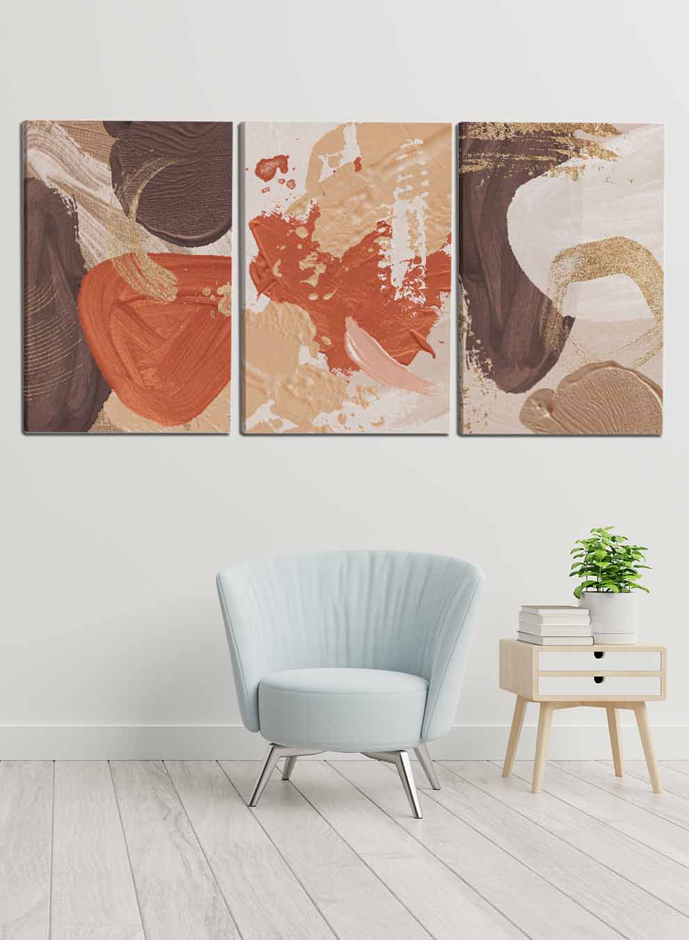 Abstract Terracotta Paintings(set of 3) Paintings & Pictures| LOWHA