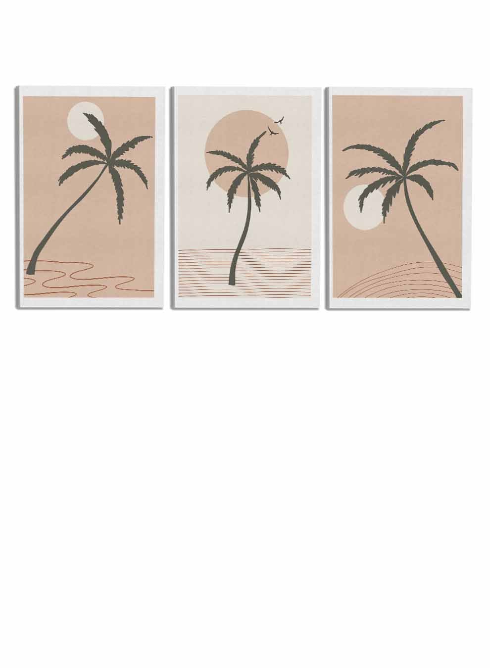 Abstract Tree Sun Paintings(set of 3) Paintings & Pictures| LOWHA