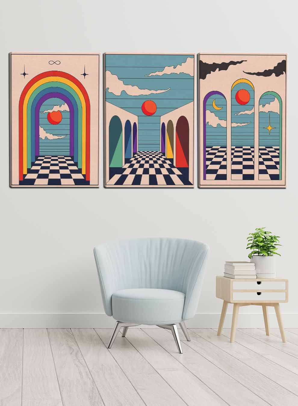 Abstract Vintage Boho Paintings(set of 3) Paintings & Pictures| LOWHA