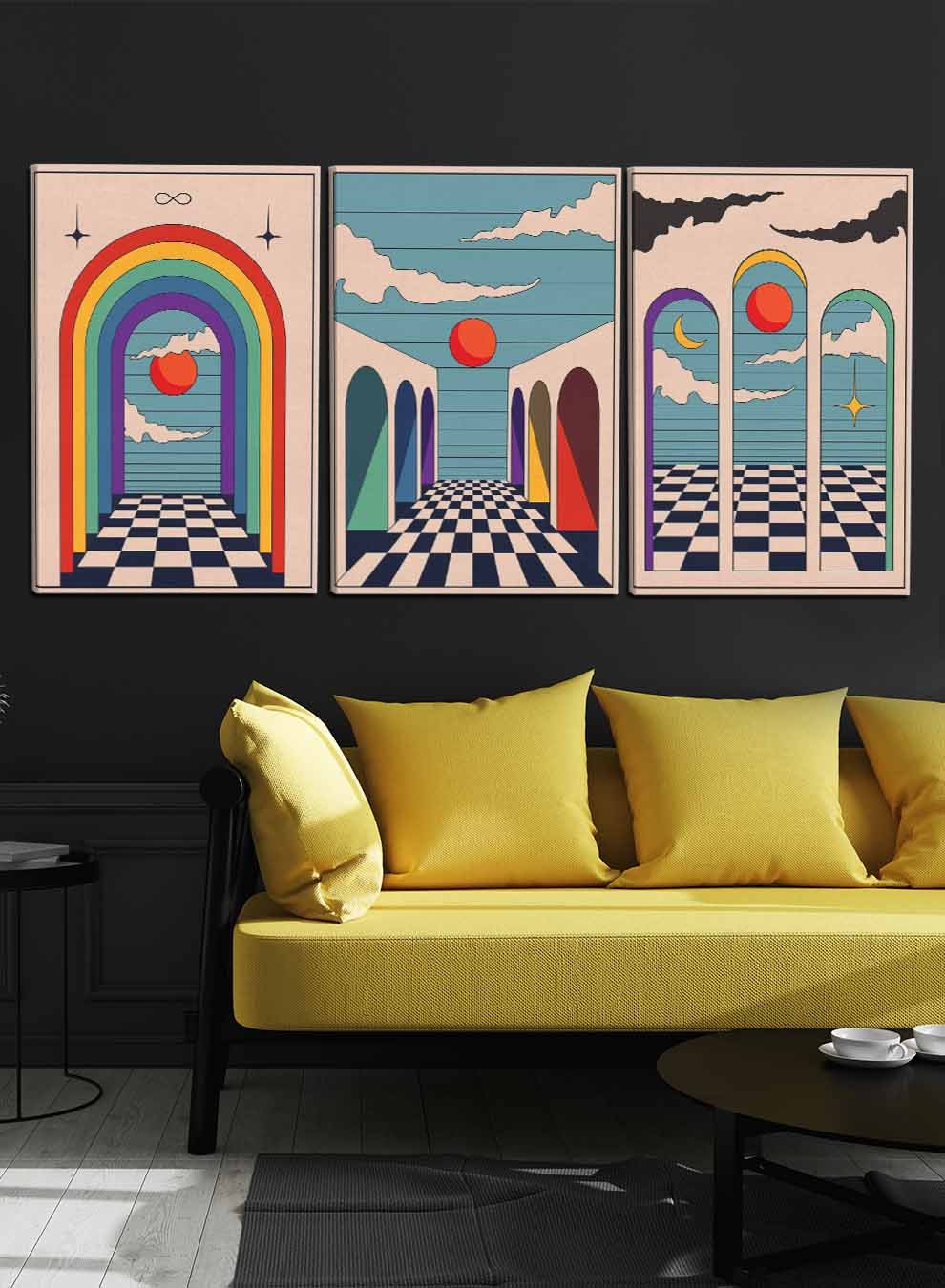 Abstract Vintage Boho Paintings(set of 3) Paintings & Pictures| LOWHA