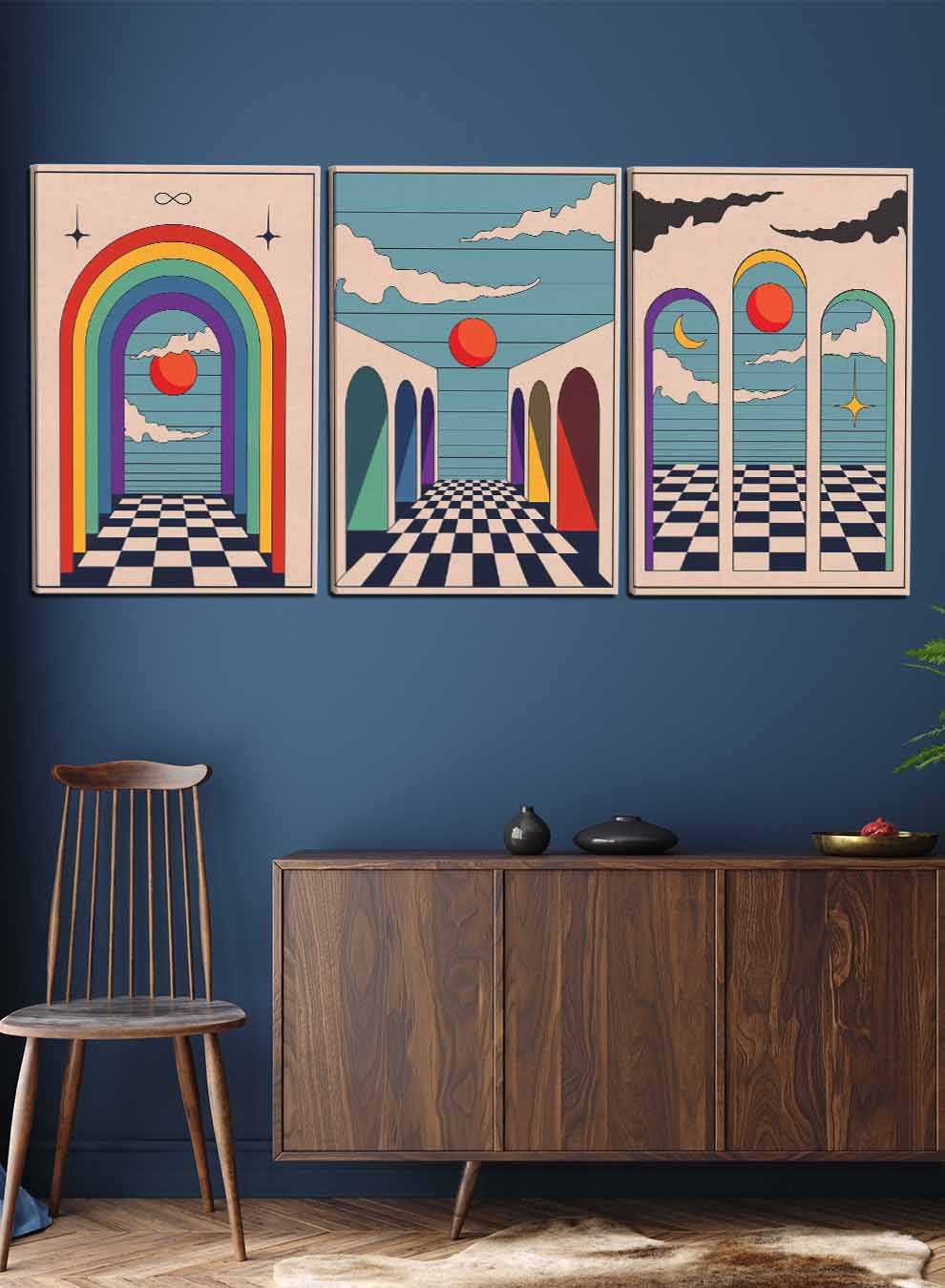 Abstract Vintage Boho Paintings(set of 3) Paintings & Pictures| LOWHA