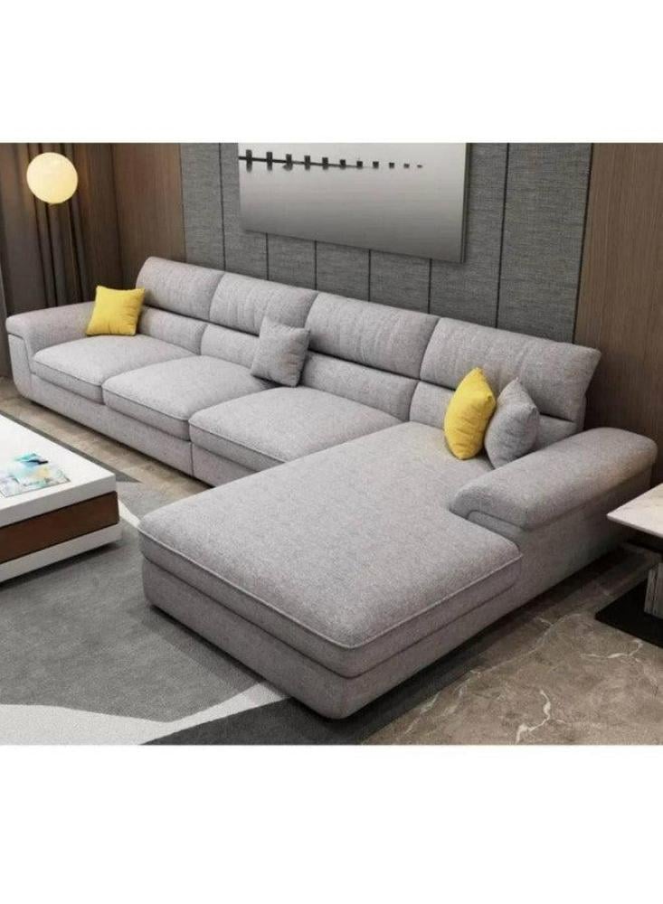 Royal | Opulent Ottoman L-Shape Sofa - Gray - 85x200x300x85 cm