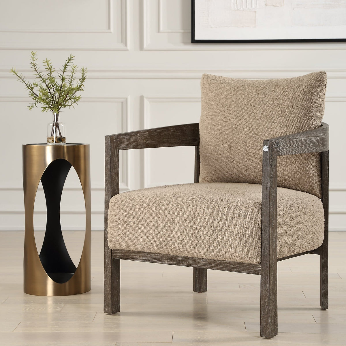 Achilles Brass Drink Table Accent & End Tables| Uttermost