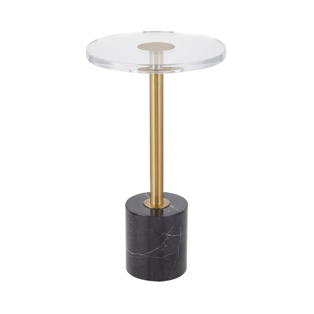 Acrylic Accent table with white marble base - Dark Slate Gray