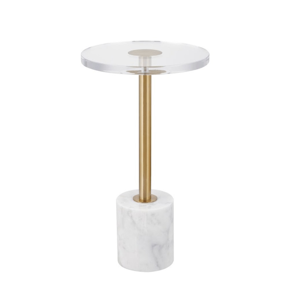 Acrylic Accent table with white marble base - Dark Slate Gray