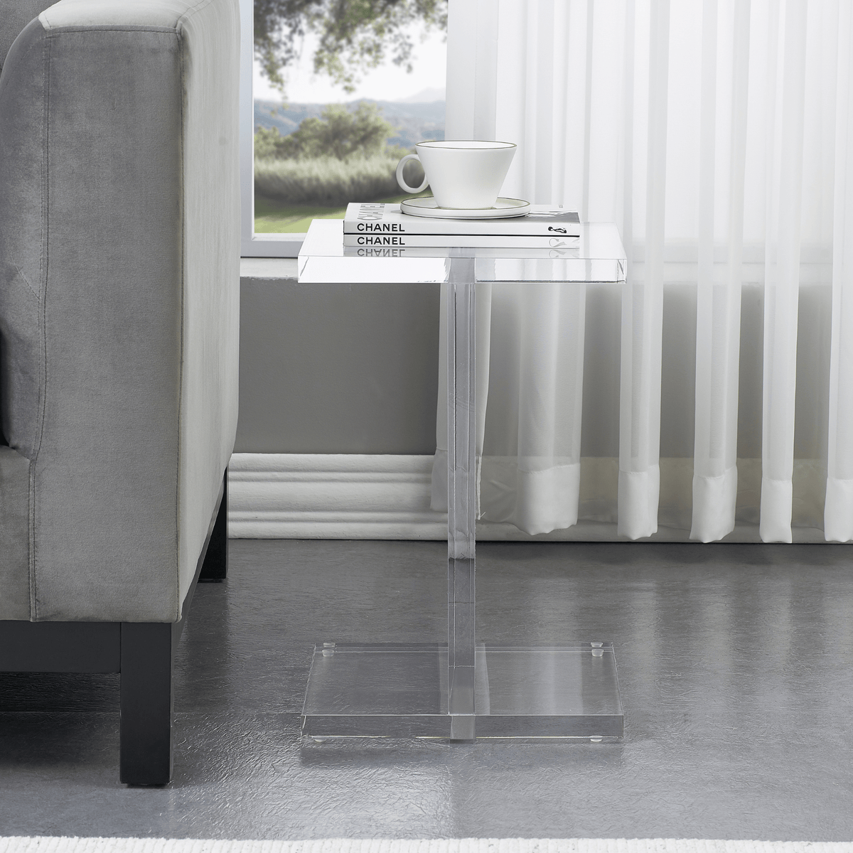 Acrylic side table YM-F0334-D Accent & End Tables| Roots Furniture