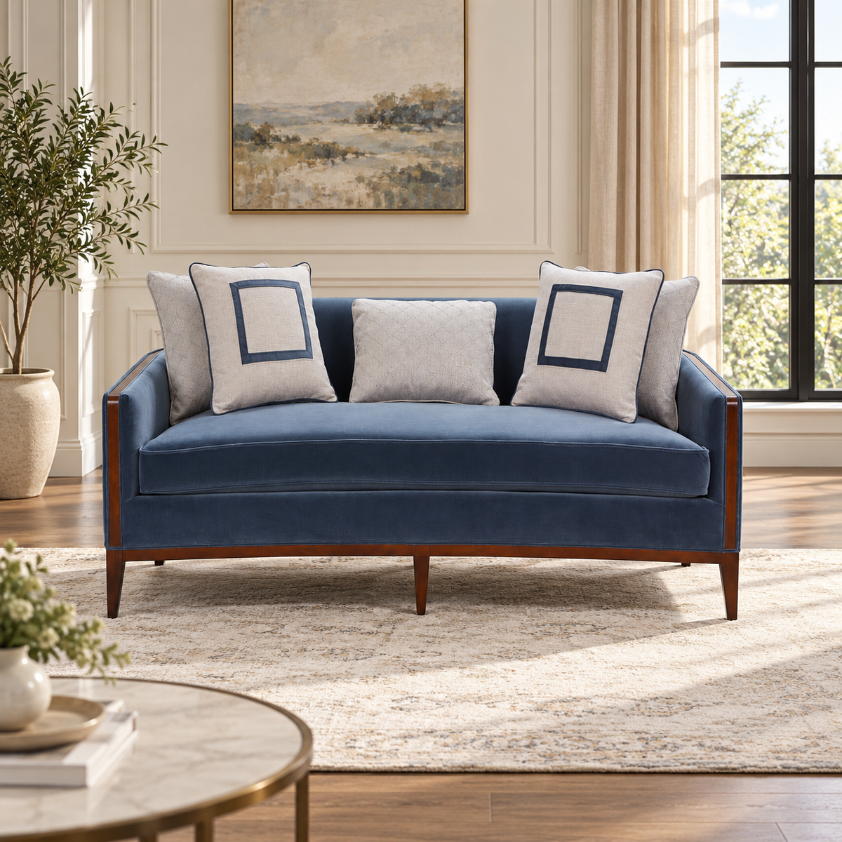 AlReem Royal Blue Sofa 340cm