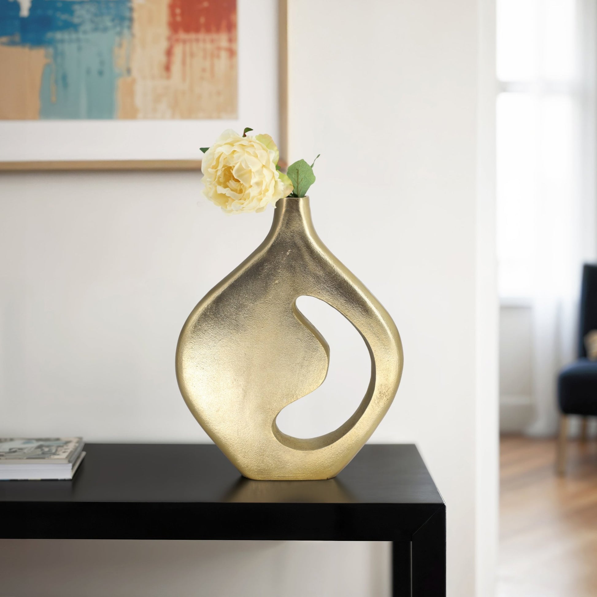 Adair Champagne Metal Vase Vases and Jars| Sagebrook Home
