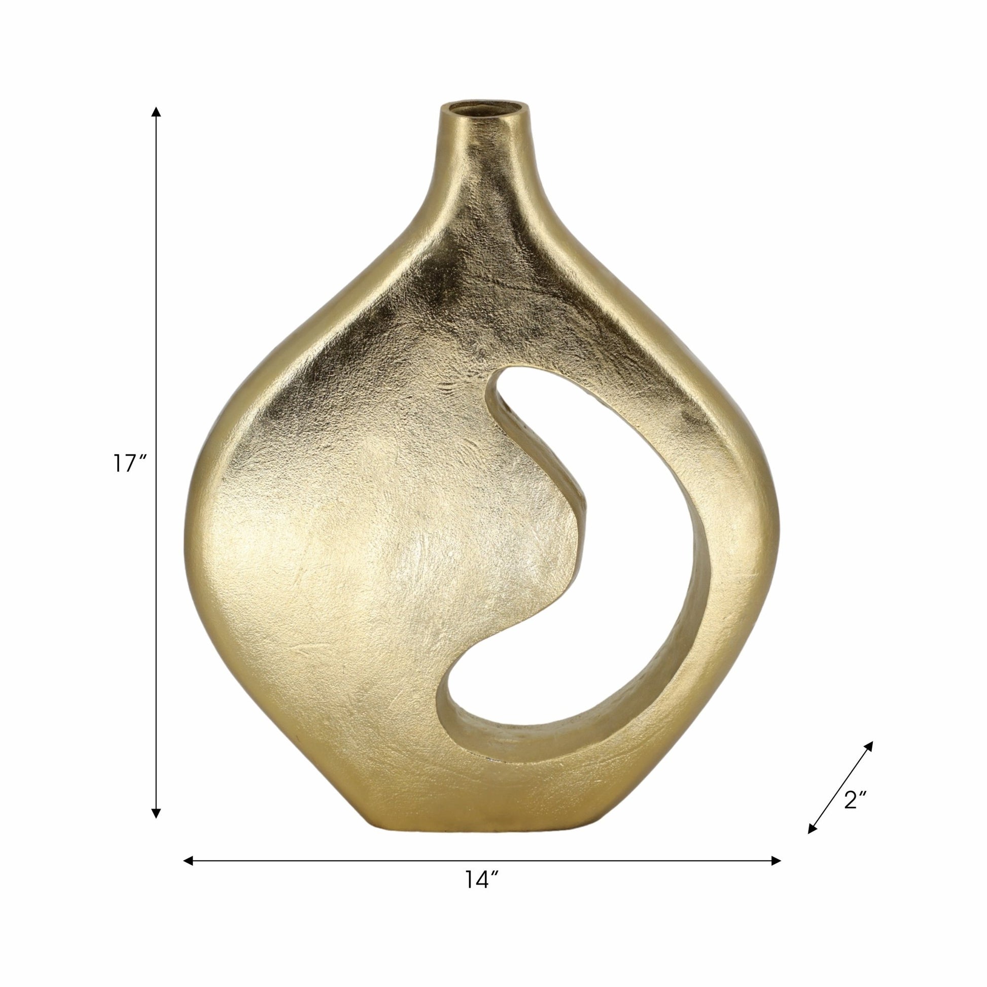 Adair Champagne Metal Vase Vases and Jars| Sagebrook Home