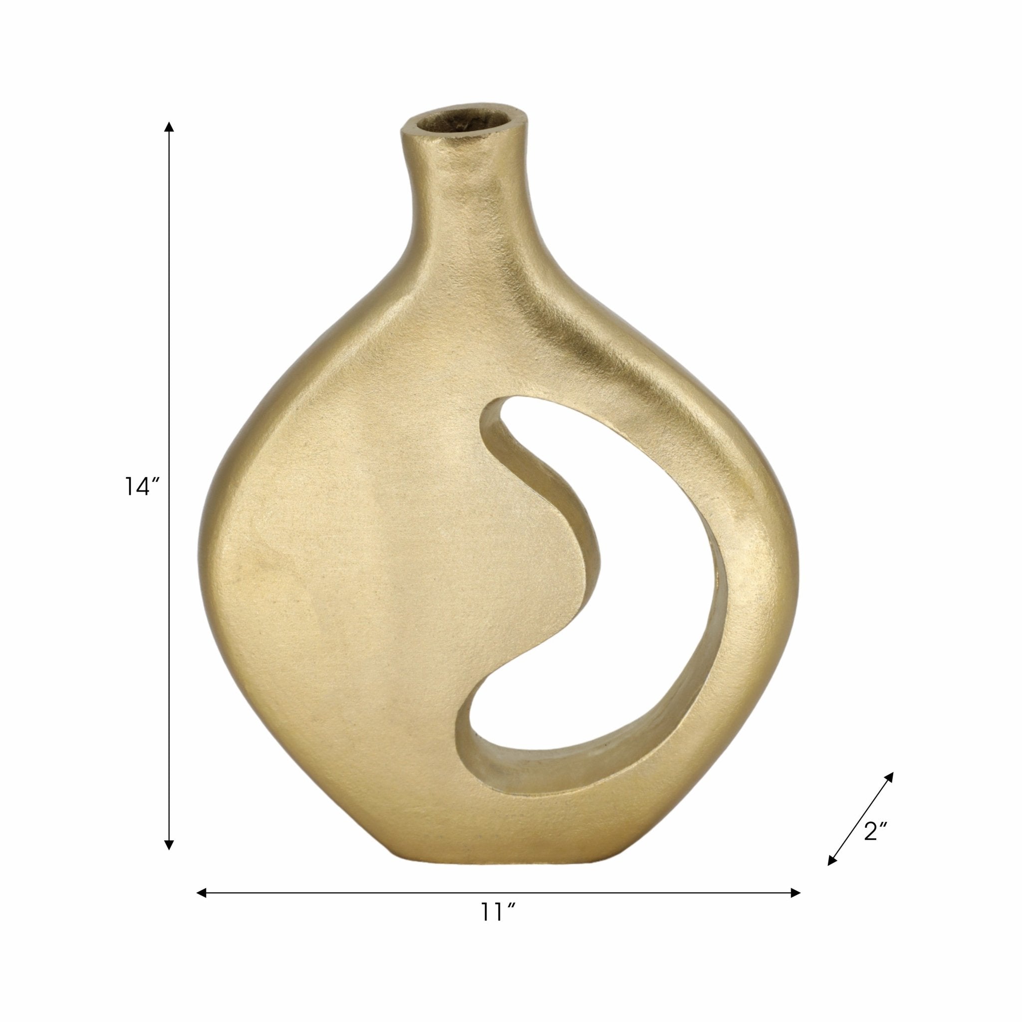 Adair Champagne Metal Vase Vases and Jars| Sagebrook Home
