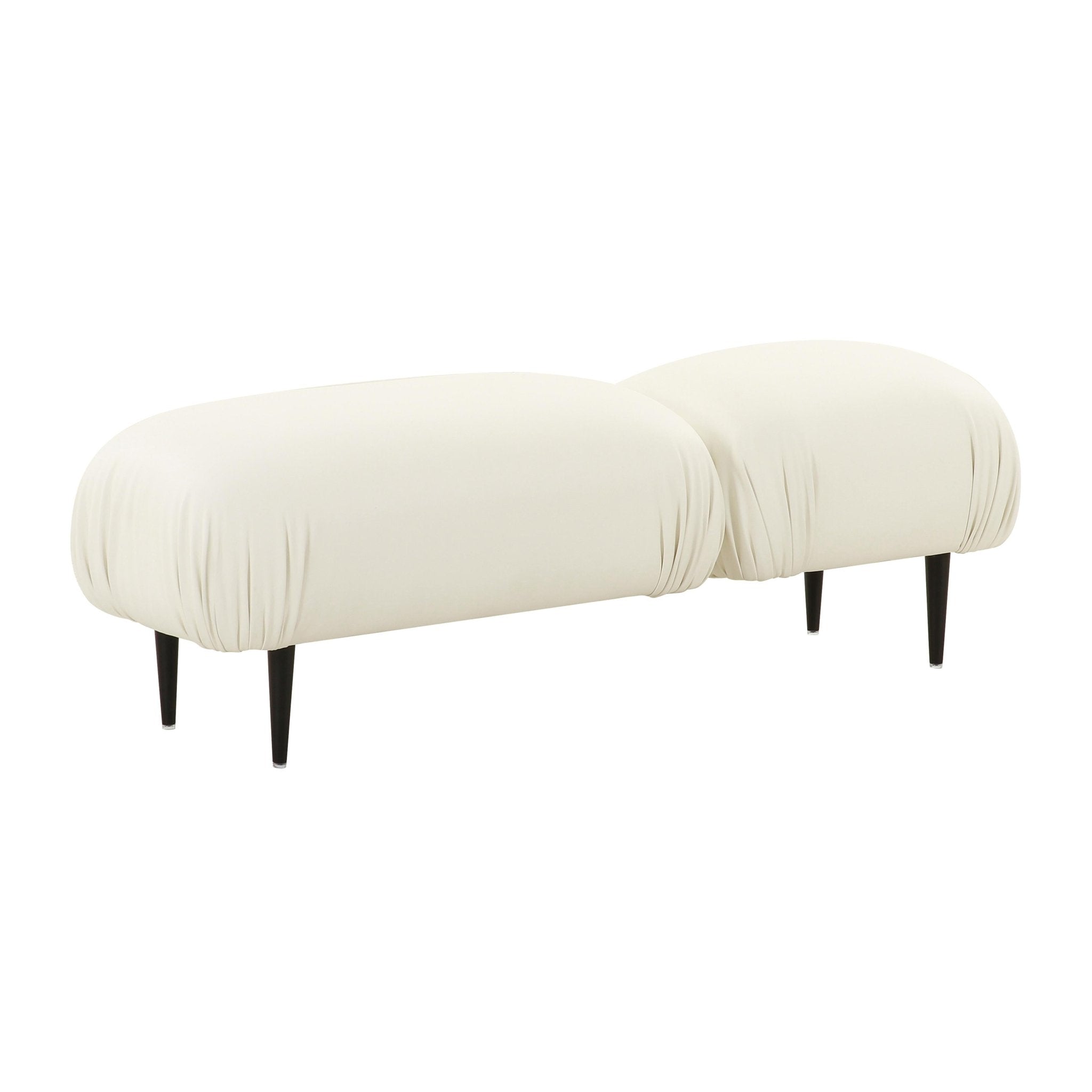Adalynn White Vegan Leather Bench Benches| TOV