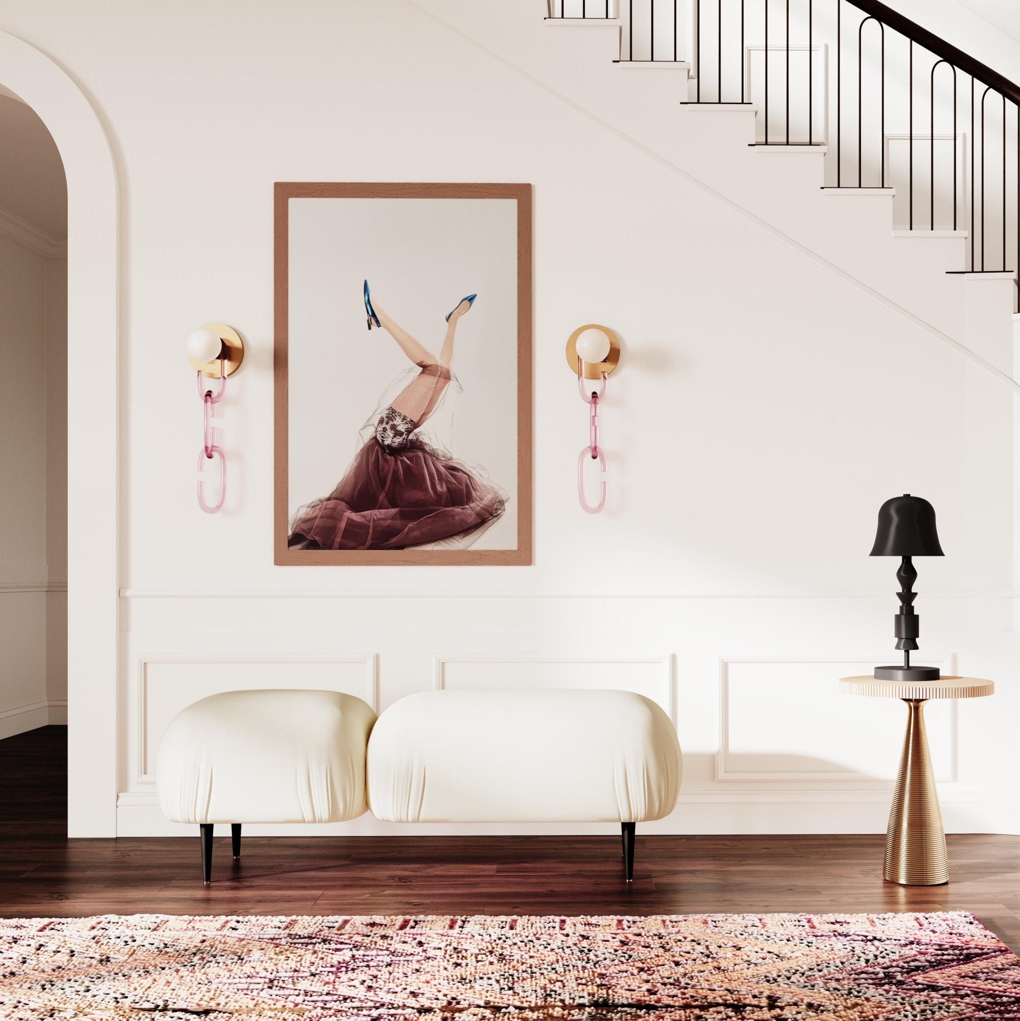 Adalynn White Vegan Leather Bench Benches| TOV