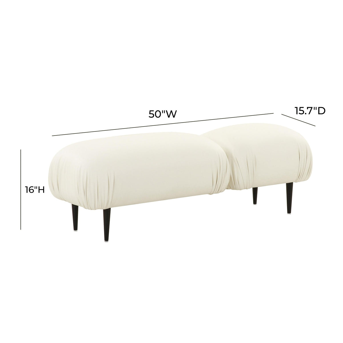 Adalynn White Vegan Leather Bench Benches| TOV