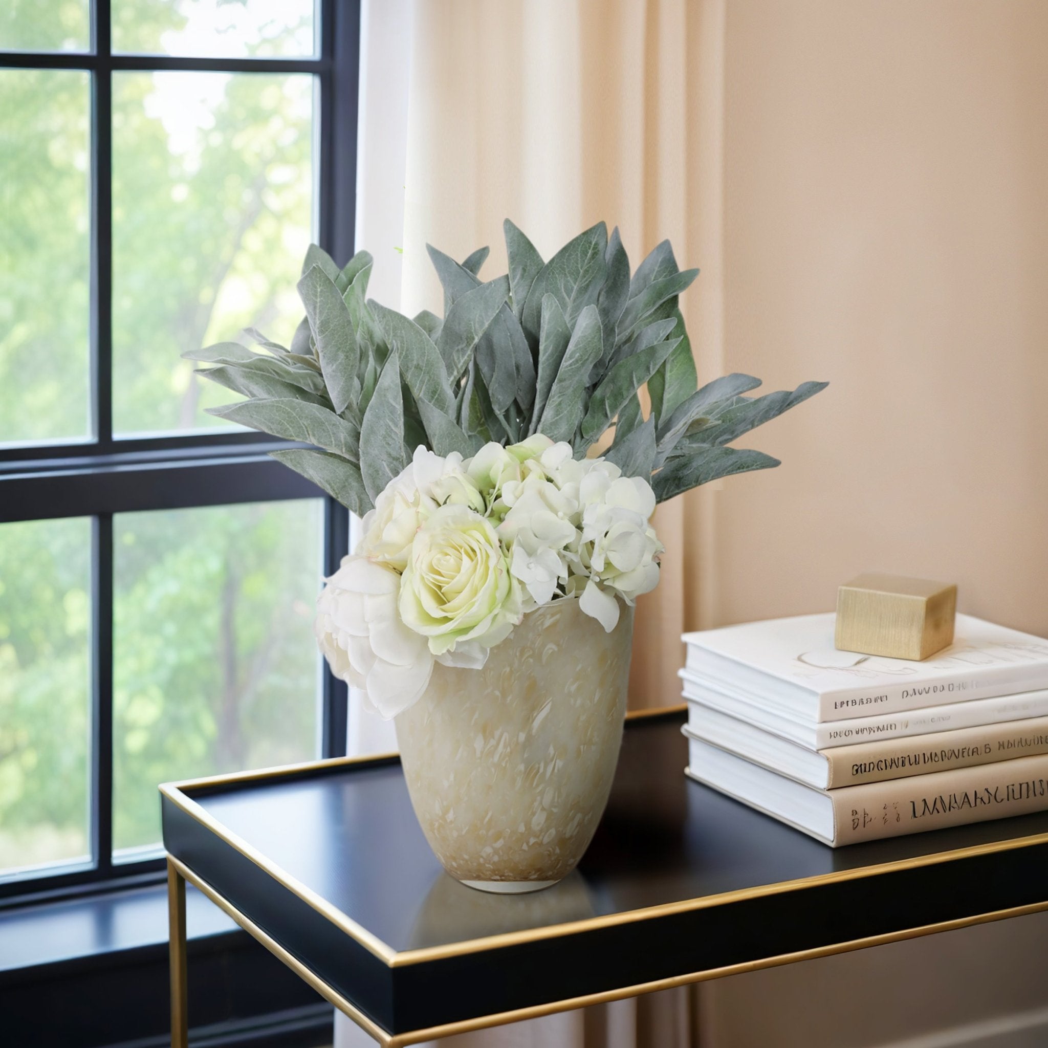 ADDIS&DURBAN GREEN/CREAM GLASS VASE Vases and Jars| Sagebrook Home