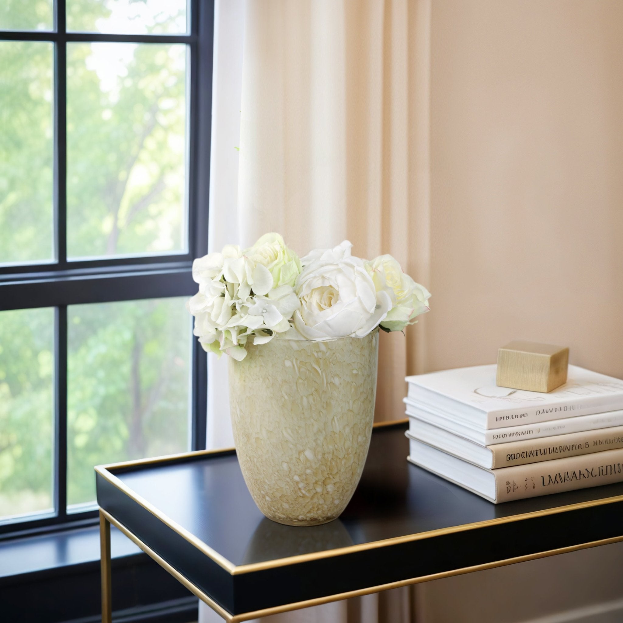 ADDIS&DURBAN GREEN/CREAM GLASS VASE Vases and Jars| Sagebrook Home