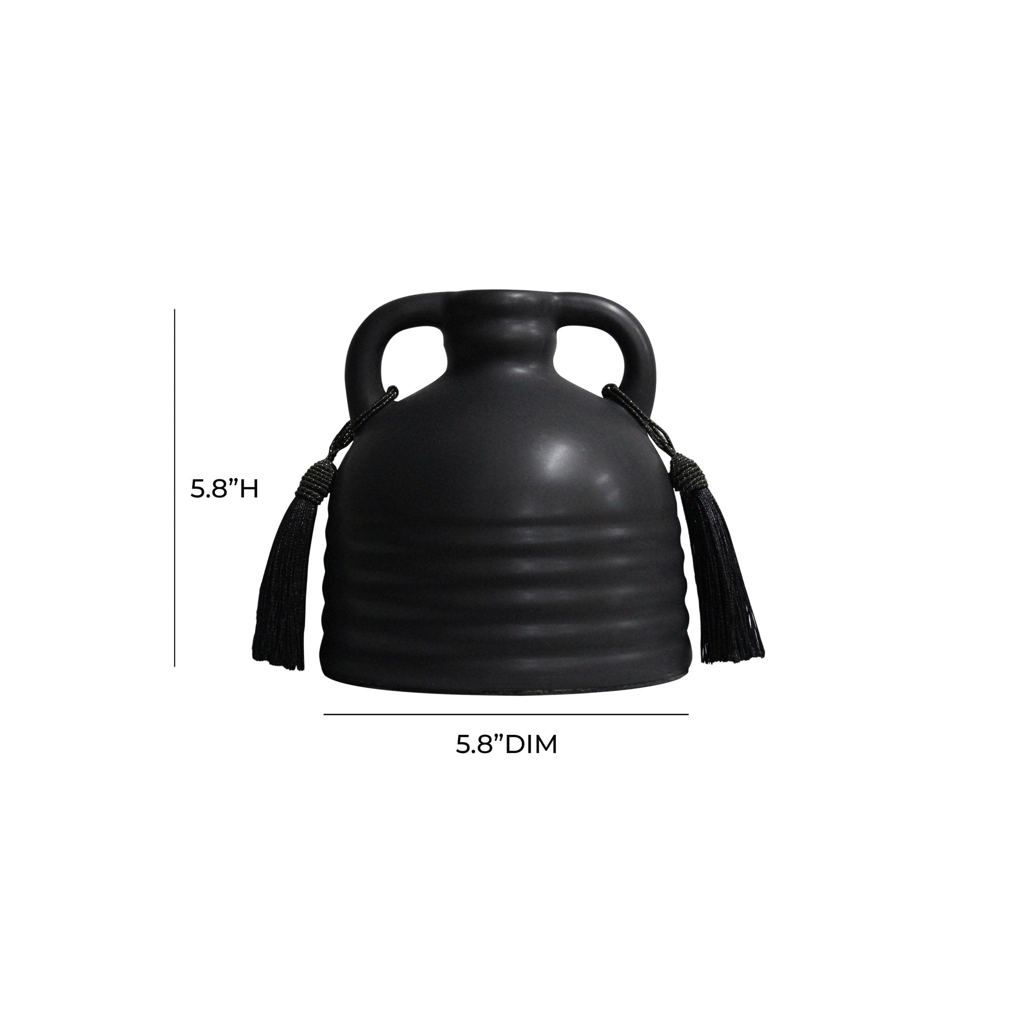 Adonis Black Ceramic Vase Vases and Jars| TOV