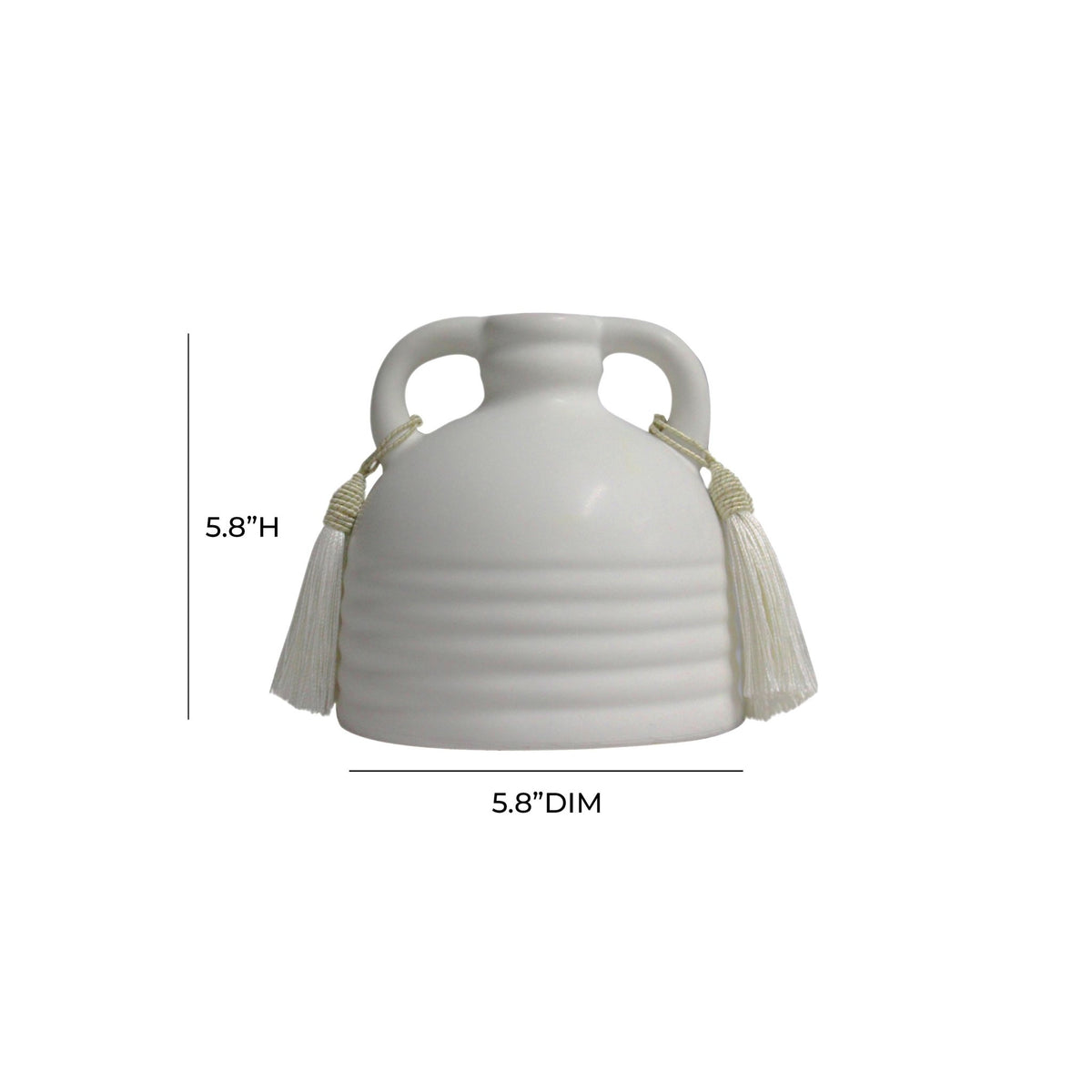 Adonis White Ceramic Vase Vases and Jars| TOV