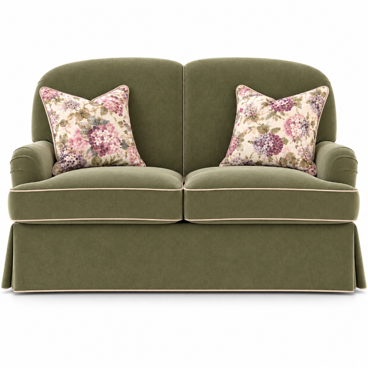 Jasmine Olive Loveseat Skirted 155cm